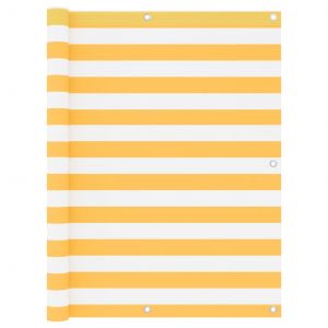 VidaXL Écran de balcon Blanc et jaune 120x600 cm Tissu Oxford