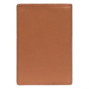 Hexagona Portefeuille européen 2 Volets - Compatible Cartes de crédit, CNI, permis de Conduire, Passeport et Carte Grise - pour Femme - Collection Confort - Tan - en Cuir de Vachette grainé