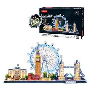 Puzzle 3D, London LED Cityline, Maquette A Construire, Puzzle 3D Adulte, Puzzle Enfant 8 Ans, Maquette Jouet Enfant, 186 Pièces