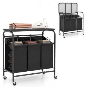 Panier &agrave; linge Coast - Sacs amovibles - 33L - 80.5 x 41.5 x 87.5 cm - Noir