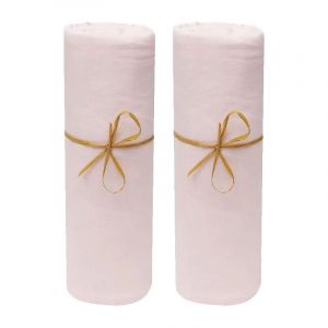 Univers décor Lot de 2 Draps housse lit bébé 60 x 120 cm / 100% coton / 57 fils/cm² - 1 Rose + 1 Rose