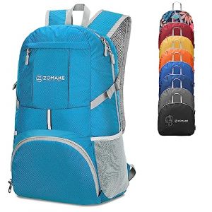 ZOMAKE 35L Sac a Dos Pliable Léger Sac à Dos De Randonnée Packable Daypack Pour Femme Homme Sports Et Plein Air(Bleu Clair)