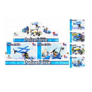 Blocs de construction alleblox ensemble police h&eacute;licopt&egrave;re bateau moto voiture policeforce mod&egrave;le al&eacute;atoire