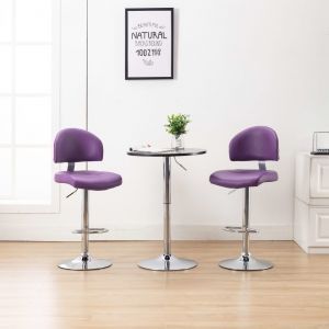VidaXL Tabourets de Bar Similicuir 2 pcs Violet
