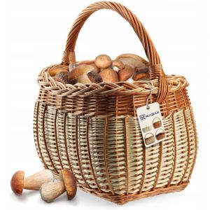 Kadax - Panier en Osier Panier à Champignons Shopping Pique-Nique Fruits en Osier Grand Eco