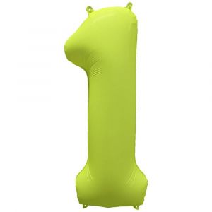 Ruedelafete Ballon Neon Jaune : Chiffre 1