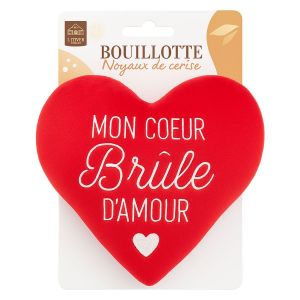 Sud trading Bouillotte aux noyaux de cerise coeur
