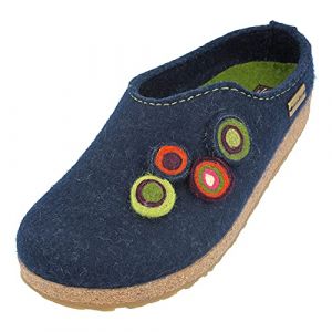 Haflinger Kanon 731023, Chaussons Femme - Bleu-TR-F4-117, 37 EU