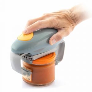 Innova Goods Ouvre-bocal électrique Lloucan, accessoire de cuisine, ouvre-boîte automatique pour les nouveaux bocaux scellés, ouvre-boîtes mains libres moins d'effort pour ouvrir (gris)