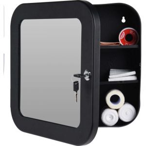 Excellent Houseware - Armoire à médicaments avec miroir