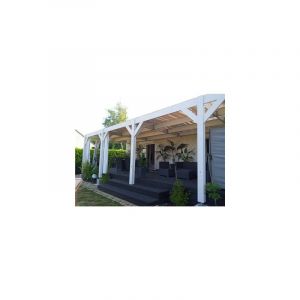 Charpente toit plat adossé, 350cm x 1250cm, Bois DOUGLAS Français label PEFC (Carport - Auvent - Abri voiture), surface 43.75 m².