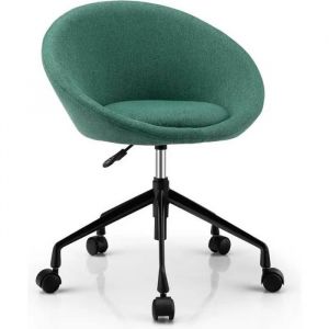 Costway Chaise De Bureau Moderne, Siège Réglable En Hauteur Et Roulettes Flexibles, Pour Salle D'étude, Chambre À Coucher, Vert
