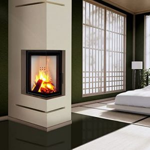 Kratki Grille de Ventilation Luft pour cheminées Grille d'angle Droit avec Prise d'air Couverte 45 degrés en Acier thermolaqué 40x80x9cm Blanc Slim