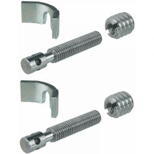 Cyclingcolors 2X ferrure d'assemblage avec vis &agrave; t&ecirc;te perc&eacute;e en Croix + Manchon filet&eacute; M8 + &eacute;trier lit Meuble Bois Table Goujons