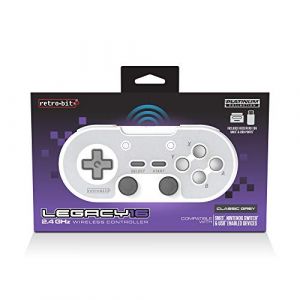 Image de Just for Games Retrobit Legacy 16 Manette sans Fil Gris pour Switch/PC/Steam/Raspberry Pi/Snes/Android 2,4 g