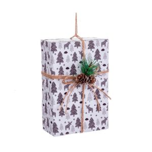 Wadiga Décoration de Noël à suspendre cadeau cerfs 18x11x5cm