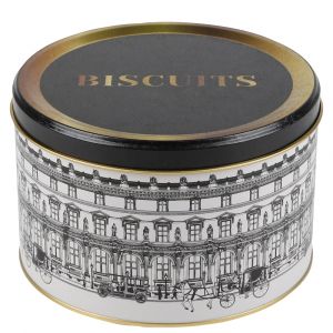 Wadiga Boîte à biscuits en métal noir, blanc et doré