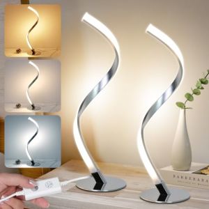 Lampe de Table LED 2PCS &agrave; Intensit&eacute; Variable - Design Spirale Moderne