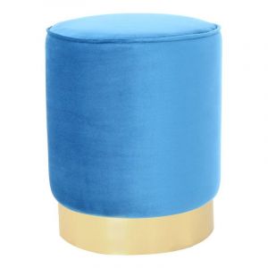 Pouf Design en Velours "Nena" 43cm Bleu Prix