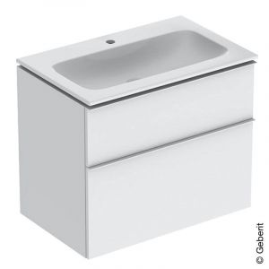 Image de Geberit Keramag Gmbh iCon Set meuble lavabo avec meuble sous-lavabo, 2 tiroirs, 75x63x48 cm, 502336, Coloris: lavabo : blanc/KeraTect,