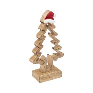 Image de Sapin de Noël à Poser "Soir" 21cm Beige & Rouge Prix