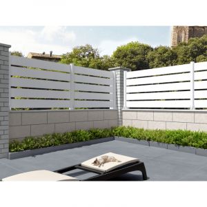 No Name Cl&ocirc;ture panneau ajour&eacute; Blanc l 1911 x h 565 mm 3 lames