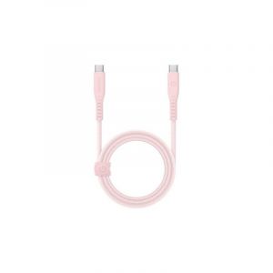 Uniq Cable Fast Charge 5A Flow USB-C / USB-C - 1.5 m - Couleur : Rose