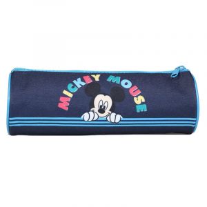 Bagtrotter trousse scolaire ronde mickey bleue rayures