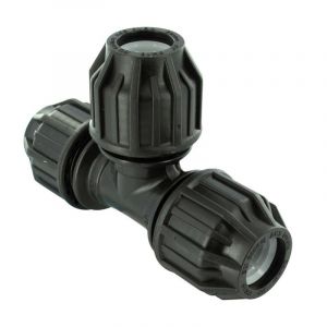 Quick Plomberie Raccord Té à compression plastique D.25 pour tube en polyéthylène