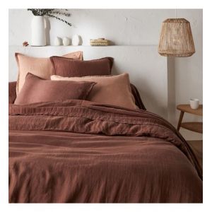 Housse de couette en lin lavé, Linot Rose Couleur Rose Taille XL