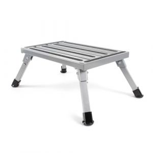 wiltec Échelle pliante en aluminium Escabeau de camping jusqu’à 220 kg avec surface antidérapante