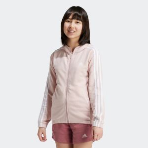 Adidas Sweat zippé 3 bandes fille - rose
