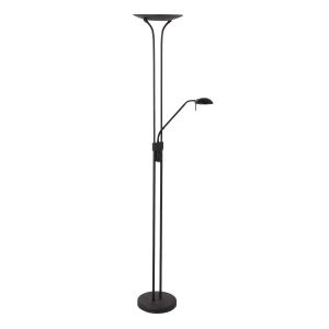 Mexlite Uplight Led Biron lampadaire noir - 52&times;27&times;180 cm - avec bras de lecture