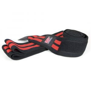 Gorilla wear Knee Wraps 98 Inch Taille Unique Noir et Rouge