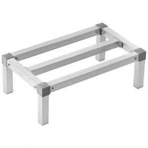 Image de VEVOR Rack de Calage en Aluminium, 61x35,6x20,3 cm, Support de Stockage Commercial, Capacit&eacute; de Charge 454 kg, Assemblage Facile, pour Rangement Aliments au Sol, dans Restaurants, Cuisines, Garages