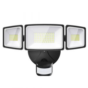 Projecteur Led 55w Onforu 5000 Lm Détecteur De Mouvement Ip65 Etanche Spot Lampe 3 Tête