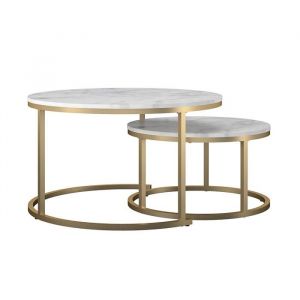 AmeliaTables basses gigognes marbre blanc