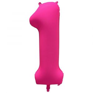 Ruedelafete Ballon Neon Rose : Chiffre 1