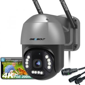 GENBOLT 4K Cam&eacute;ra Surveillance WiFi Ext&eacute;rieure,2.4&5GHz 8MP Cam&eacute;ra IP avec D&eacute;tection Humaine/V&eacute;hicule Vision Nocturne Couleur