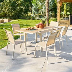 Hesperide Table de jardin 8 places Piazza extensible argile