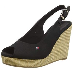 Image de Tommy Hilfiger Elena Sling Sandales Noires Pour Femmes