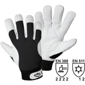 Image de L+D Griffy Gants de protection 1707 Paume de la main : Cuir Nappa ; Dessus de la main : élasthanne EN 388 + EN 511 Taille 9 (L)