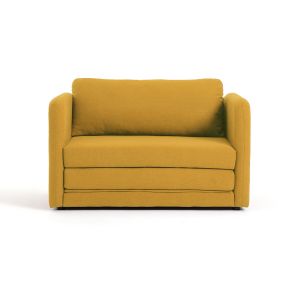 Banquette lit polyester, Hazel Jaune Moutarde Taille 1 Place