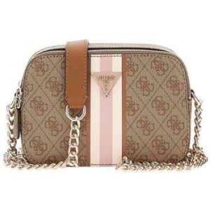 Guess Sac à épaule bandoulière brun clair beige pour femme - Noelle Crossbody Camera Bag Latte Logo 288191