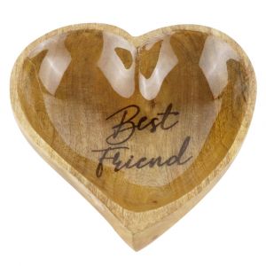 Gamelle en bois anti-dérapante pour chien Nobby Pet Heart Best Friend