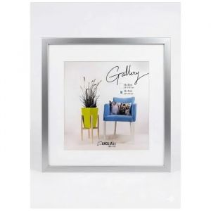Cadre photo - Cadre 50x50 cm - Argent satin&eacute; - Plexiglas incassable - Carr&eacute; moderne