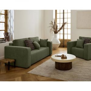 Topaze - canapé droit 2 places - en tissu - Vert