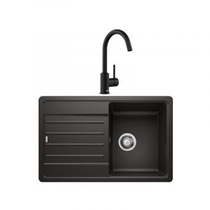 Blanco Pack &eacute;vier + mitigeur legra 45S noir+mida noir mat 527917