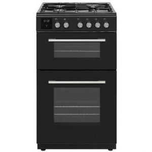 Continental Edison Cuisiniere gaz CECDF6060IBD - Double fours - 4 feux - noir - L60 xP60 x H90 cm