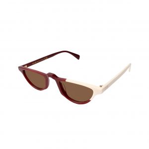 Xlab Femme Lesina Lunettes de soleil Ac&eacute;tate Bordeaux Marron G&eacute;om&eacute;trique Polaris&eacute;